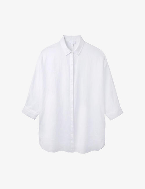 THE WHITE COMPANY: Relaxed-fit long linen shirt