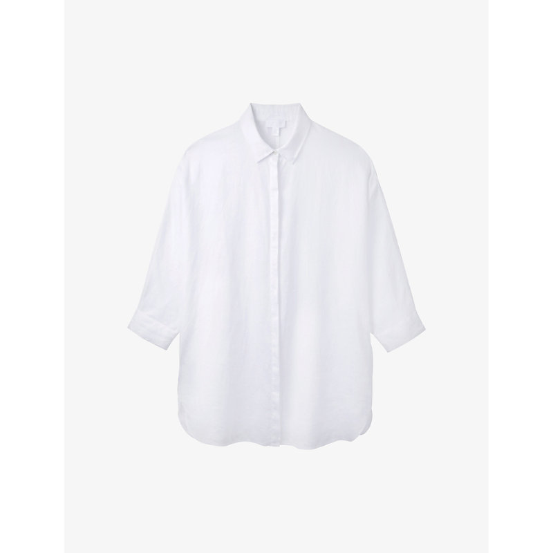 The White Company Relaxed-fit Long Linen Shirt In White