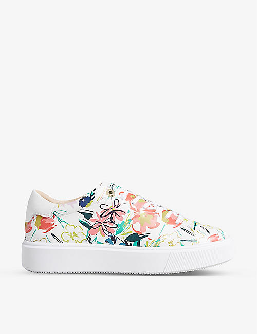 TED BAKER: Lonnia sketchy-magnolia low-top platform leather trainers