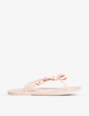 TED BAKER: Jassey bow-detail jelly flip-flops