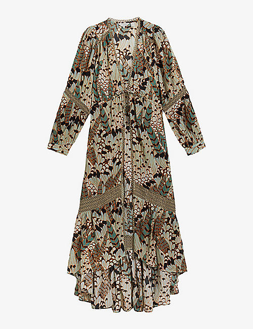 TED BAKER: Stjarna floral-print woven kimono