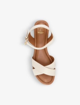 DUNE: Linnie Flatform Jute-Trim Leather Sandals