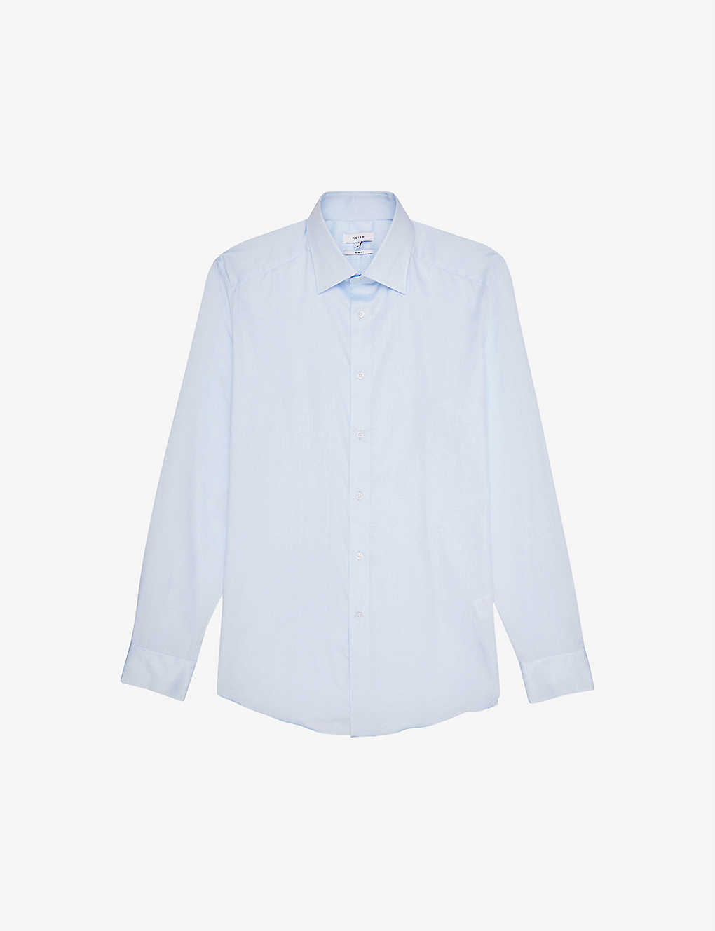 Reiss Mens Blue Frontier Slim-fit Stretch-cotton Shirt