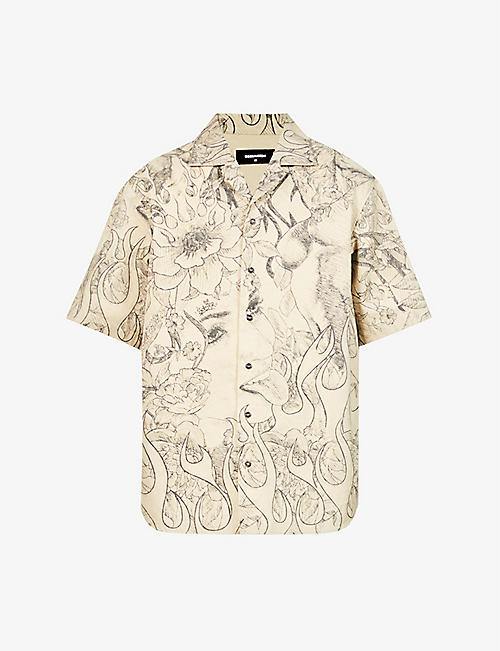 DSQUARED2: Bowling graphic-print cotton shirt