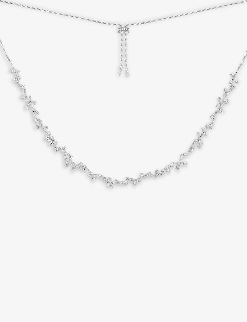 Shop Apm Monaco Festival 925 Sterling Silver And White Zirconia Chain Necklace