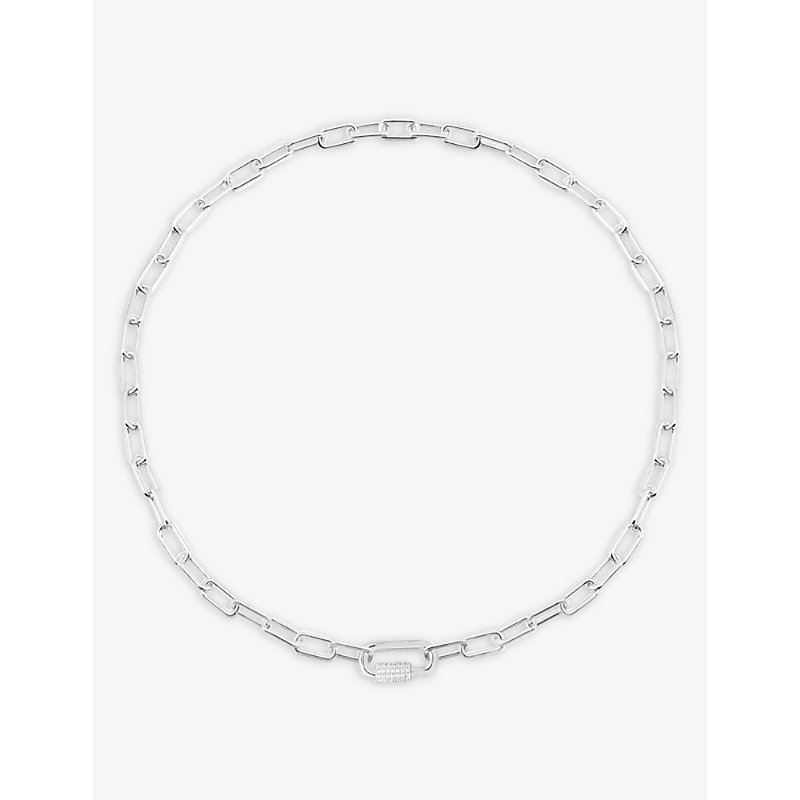 Apm Monaco Womens Silver Chunky Cable-chain Sterling-silver And Zirconia Necklace
