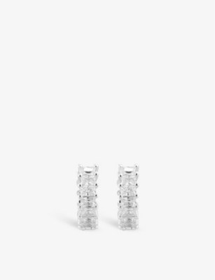 APM MONACO: Eclat sterling-silver and white zirconia hoop earrings