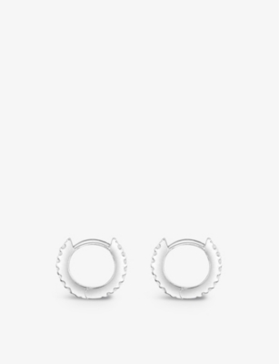 Shop Apm Monaco Small Sterling-silver And Zirconia Hoop Earrings