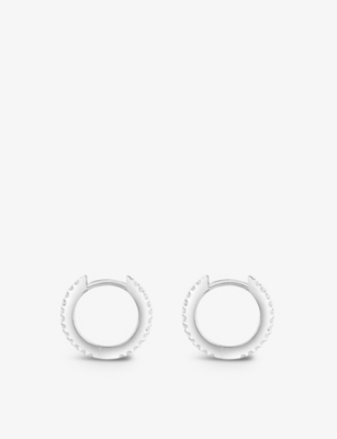 Shop Apm Monaco Small Sterling-silver And White Zirconia Hoop Earrings