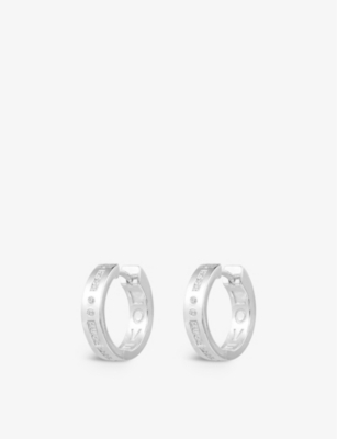 APM MONACO: Love Morse Code sterling-silver hoop earrings
