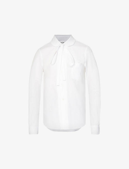 COMME DES GARCONS GIRL: Bow-detail collared cotton shirt