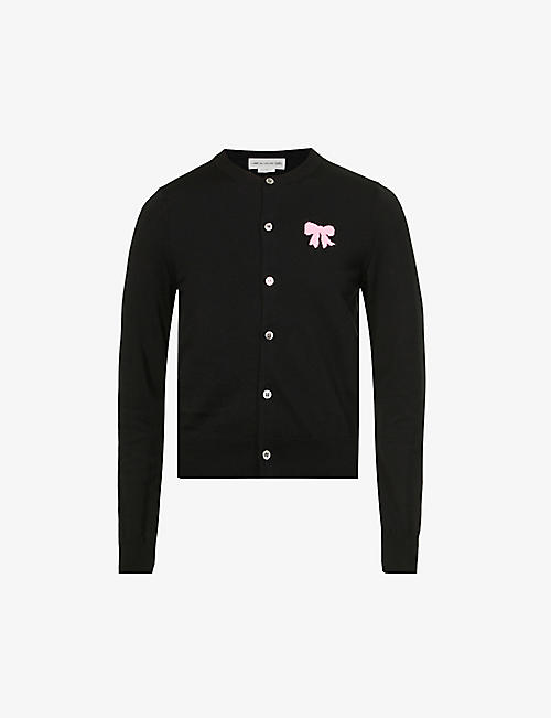 COMME DES GARCONS GIRL: Bow-embroidered cotton cardigan