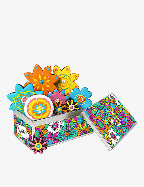 BISCUITEERS: Flower Power hand-iced biscuits and tin 175g