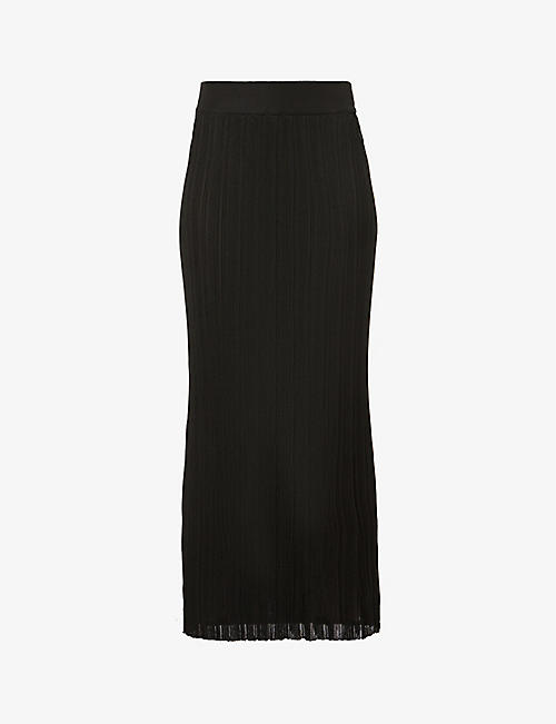 ISABEL BENENATO: Fitted ribbed knitted midi skirt