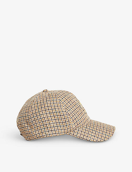 TED BAKER: Conor checked logo-embroidered wool baseball cap
