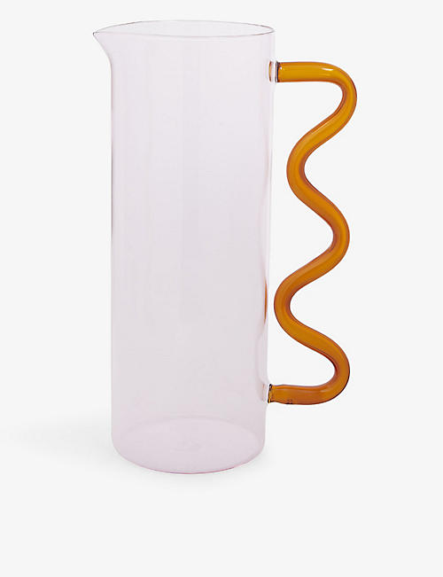 SOPHIE LOU JACOBSEN: Wave contrast-handle glass pitcher 1.2L