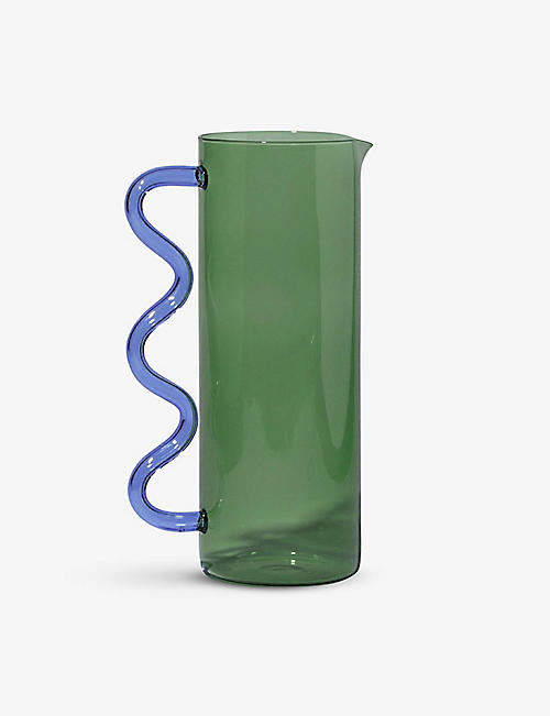 SOPHIE LOU JACOBSEN: Wave contrast-handle glass pitcher 1.2l
