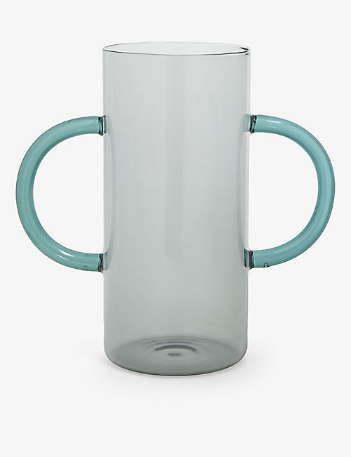 SOPHIE LOU JACOBSEN: Double-handle glass vase 20cm