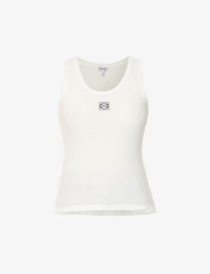 LOEWE: Anagram-embroidered stretch-cotton tank top