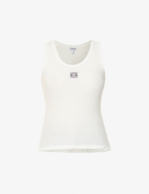 LOEWE - Anagram-embroidered stretch-cotton tank top