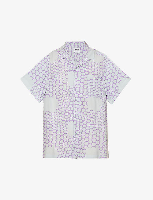 OBEY: Honeycomb-print woven shirt