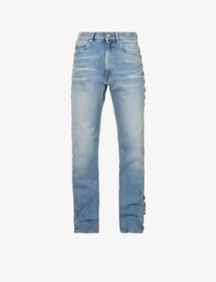 Martine rose マーティンローズ　cross hatch ジーンズ MARTINE ROSE - Cross-hatch straight-leg mid-rise jeans