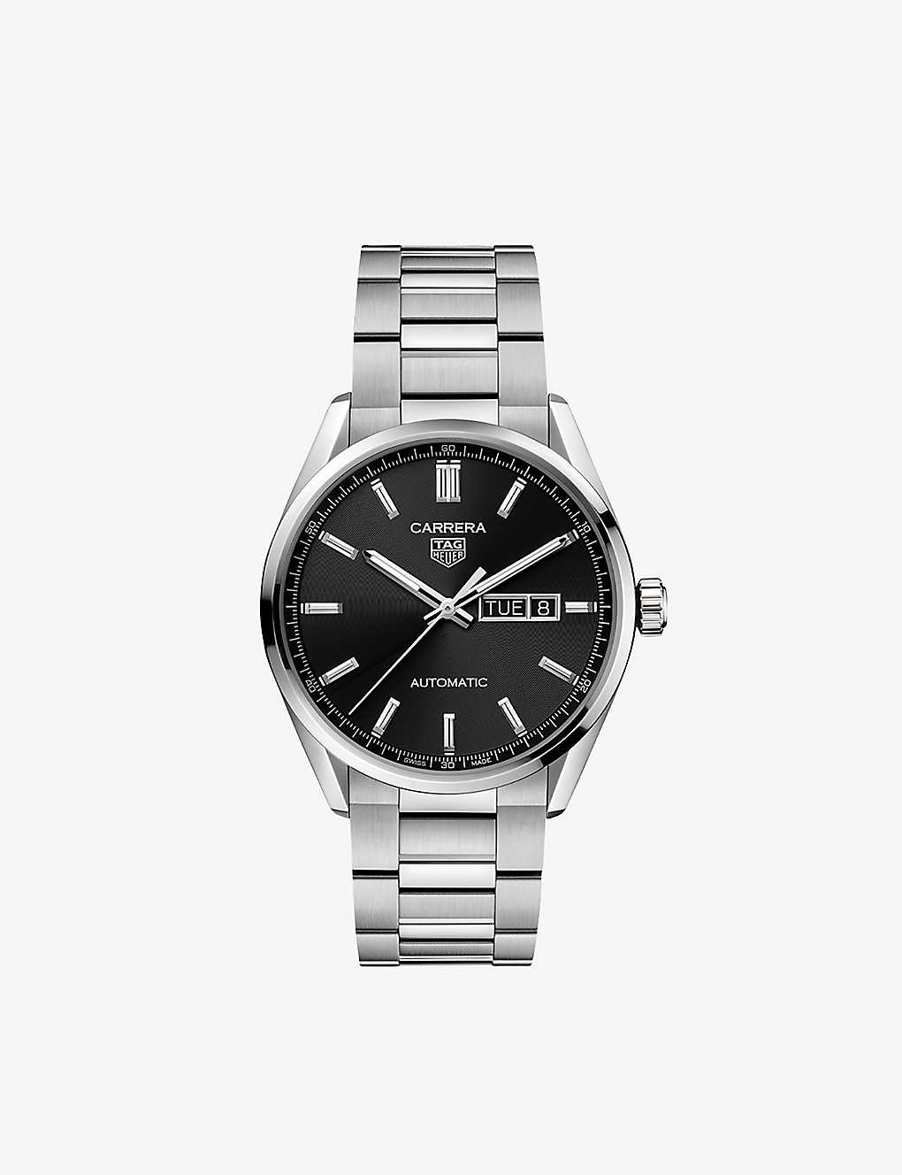 Tag Heuer Wbn2010.ba0640 Carrera Stainless-steel Automatic Watch In Black