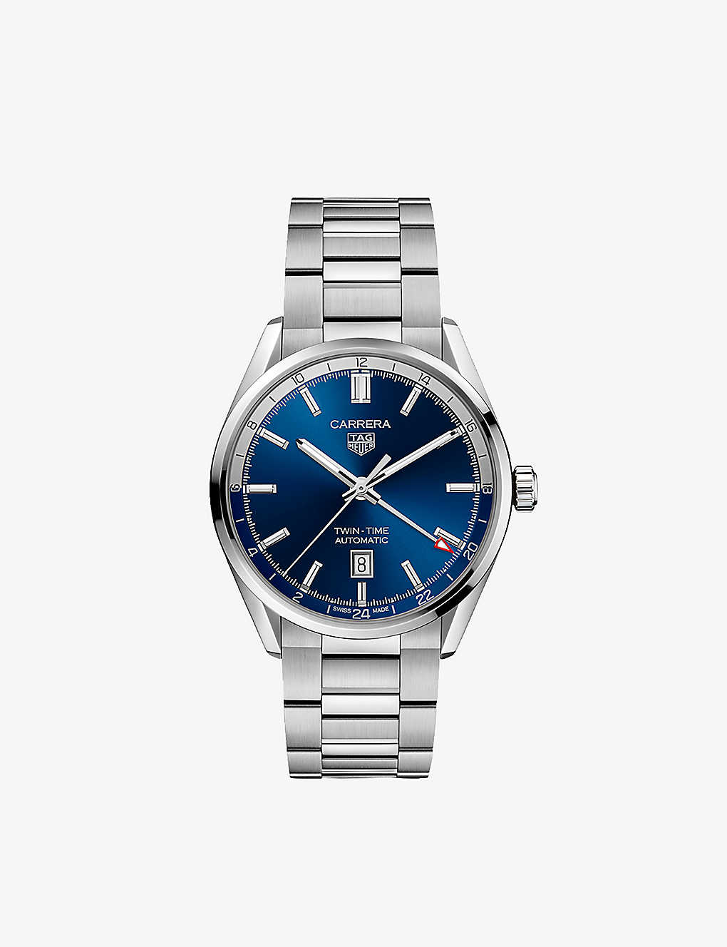 Tag Heuer Wbn201a.ba0640 Carrera Stainless-steel Automatic Watch In Blue