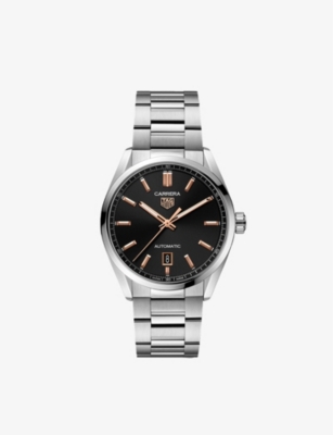 Shop Tag Heuer Men's Black Wbn2113.ba0639 Carrera Stainless-steel Automatic Watch