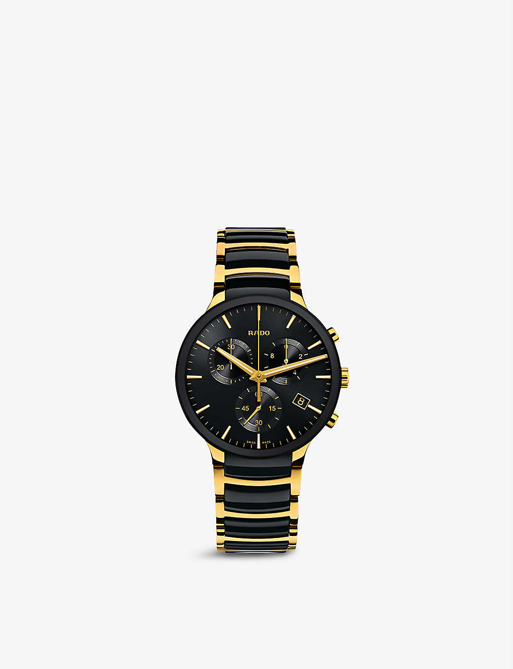 Rado R30134162 Centrix Ceramic And Titanium Quartz Watch In Black