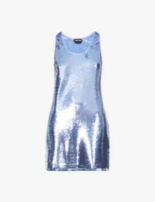 Tom Ford Sequin-embellished Stretch-woven Mini Dress In Lilac | ModeSens