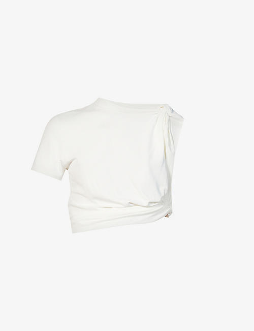MAGDA BUTRYM: Ruched short-sleeved stretch-woven top