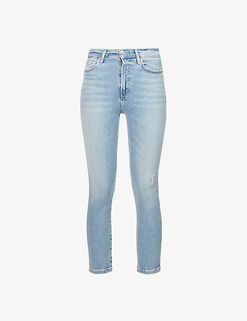 CITIZENS OF HUMANITY: Olivia cropped slim-leg mid-rise stretch-denim jeans