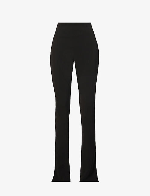 MONOT: Wide-leg mid-rise crepe trousers