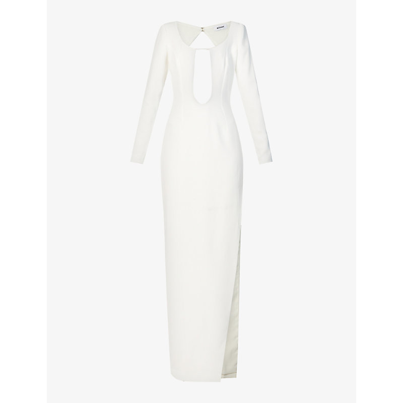 Monot Cut-out Open-back Crepe Maxi Dress In White