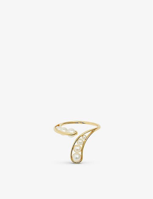 THE ALKEMISTRY: RUIFIER Morning Dew Droplet 18ct yellow-gold and freshwater pearl ring
