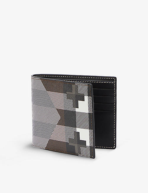BURBERRY: Checked faux-leather wallet
