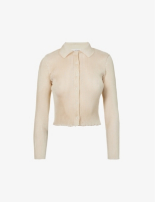 Our Legacy Beige Mazzy Polo In Silver Gold Mix