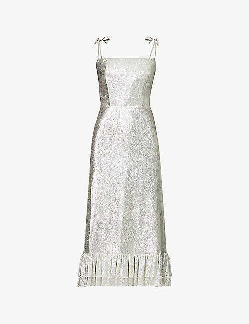 THE VAMPIRE'S WIFE: Midnight Garden metallic wool-blend midi dress