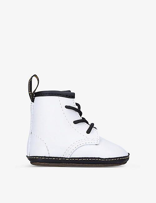 DR. MARTENS: 1460 ankle-length leather crib shoes 0-6 months