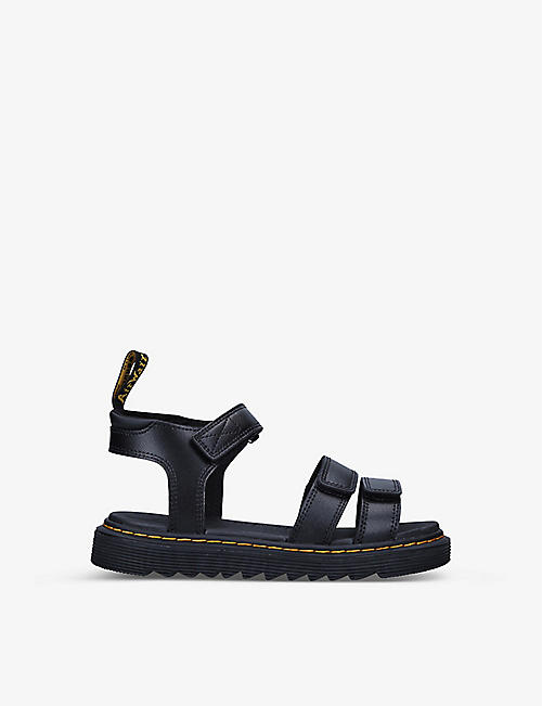 DR. MARTENS: Klaire chunky-strap leather sandals 6-10 years