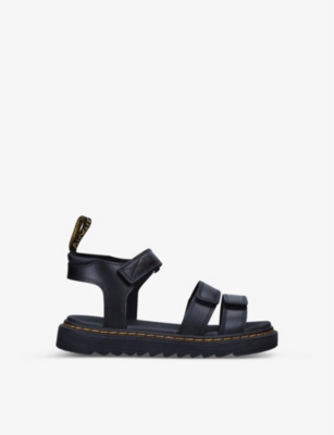 Dr. Martens' Dr. Martens Boys Black Kids Klaire Chunky-strap Leather Sandals 6-10 Years