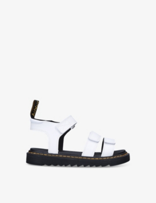 DR. MARTENS' DR. MARTENS WHITE KIDS KLAIRE LOGO LEATHER SANDALS 6-9 YEARS,54679673