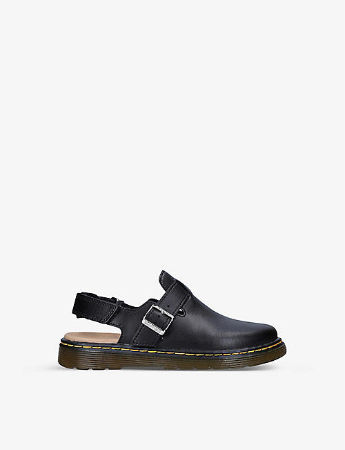 DR. MARTENS: Jorgie backless leather sandals 6-7 years