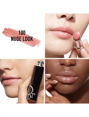 Shop Dior 100 Nude Look Addict Shine Refillable Lipstick 3.2g