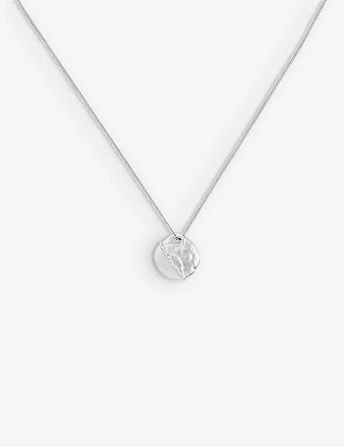 ASTRID & MIYU: Molten Coin recycled sterling-silver pendant necklace
