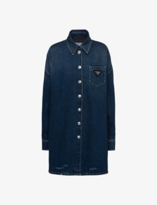 Shop Prada Oversized Organic Denim Shirt