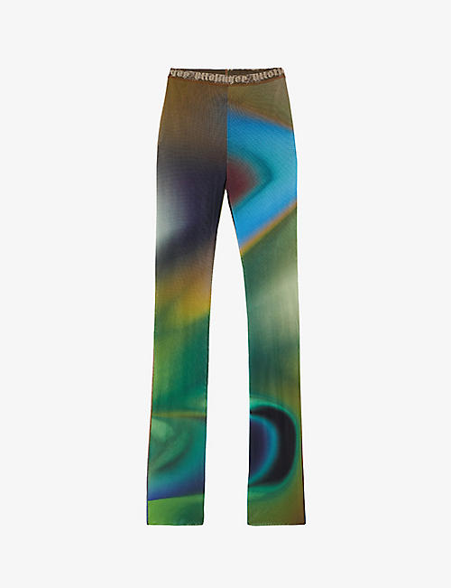 OTTOLINGER: Straight-leg high-rise stretch recycled-polyester trousers