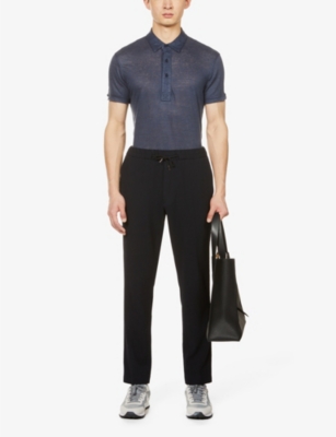 Orlebar Brown Sebastian Regular-fit Linen Polo Shirt In Navy