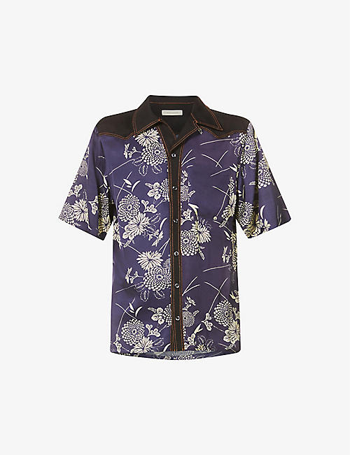 WALES BONNER: Highlife floral-print crepe shirt